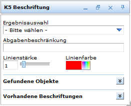 Werkzeugdialog K5 Beschriftung im WebOffice html Client Werkzeugdialog K5 Beschriftung im WebOffice html Client