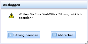 Ausloggen Dialog im WebOffice html Client