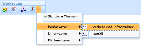 Maptip Layerauswahl mit konfigurierten Layer-Kategorien Maptip Layerauswahl mit konfigurierten Layer-Kategorien