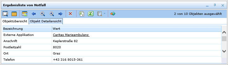 Objekt Detailansicht