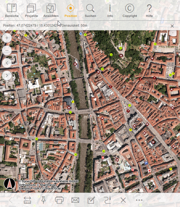 Standortbestimmung im WebOffice mobile Client