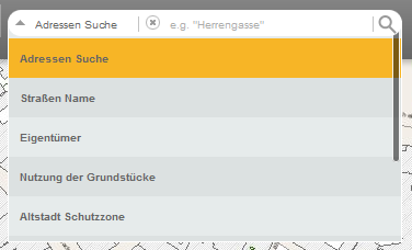 Liste mit vordefinierten Suchen - Suche Auswählen