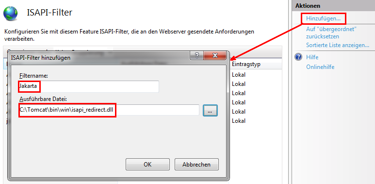 ISAPI-Filter hinzufügen