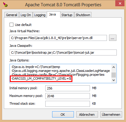 Tomcat Sicherheitseinstellungen - LM Kompabilitätseinstellung