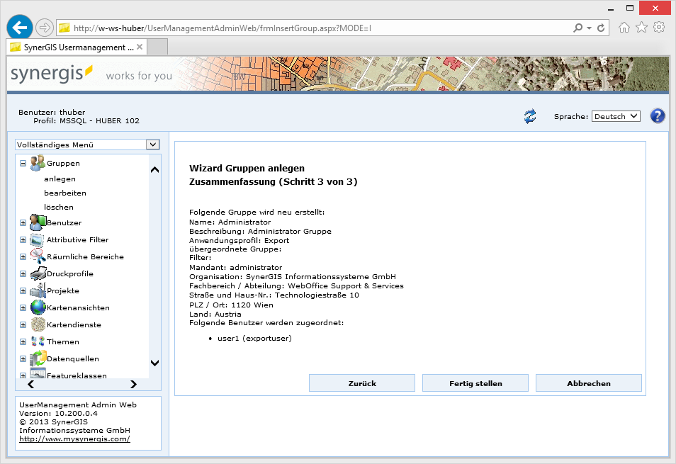 Gruppe anlegen - Schritt 3 Gruppe anlegen - Schritt 3