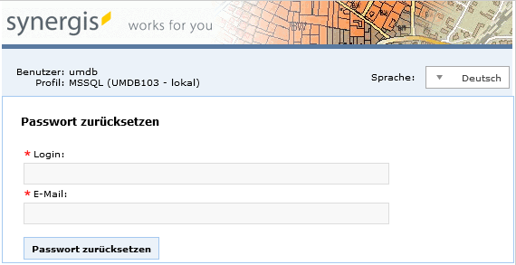 Registrierung-Zurücksetzen-Seite