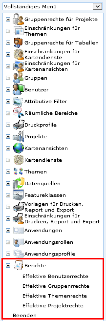 Berichte in UserManagement Admin Web