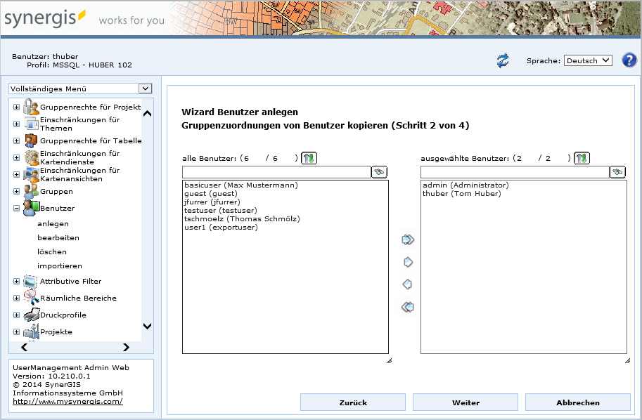 Benutzer anlegen - Schritt 2