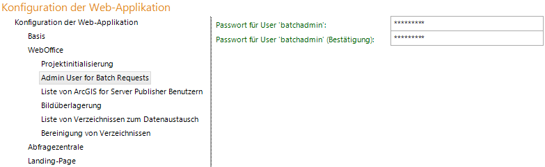 Konfiguration des Passwortes für den Admin User für Batchrequests