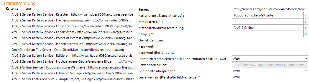 ArcGIS Online-Service Konfiguration ArcGIS Online-Service Konfiguration