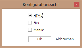 Konfigurationssicht HTML
