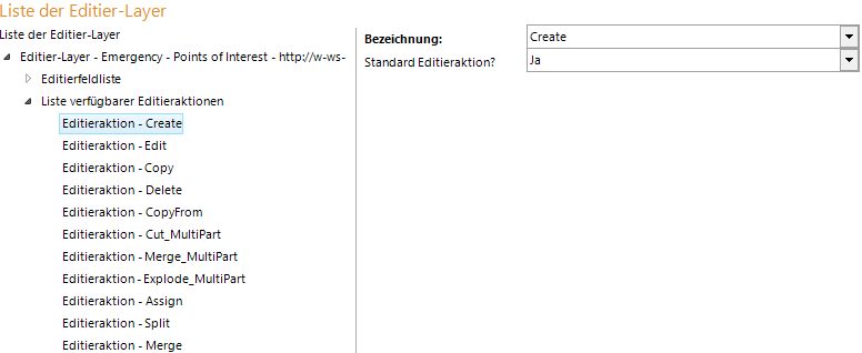 Konfiguration der Editieraktion