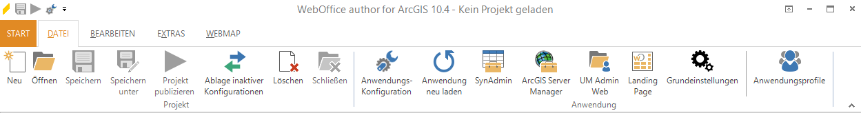 Anwendungskonfiguration - Menü