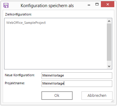 Dialog "Konfiguration speichern als" 