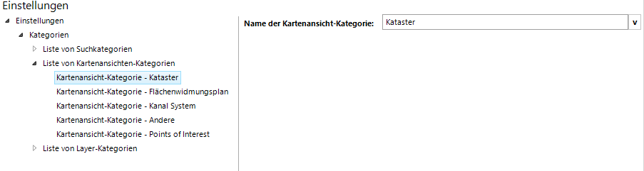 Konfiguration einer Kartenansicht-Kategorie