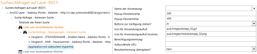 Konfiguration Applikation mit statischem Hyperlink Konfiguration Applikation mit statischem Hyperlink