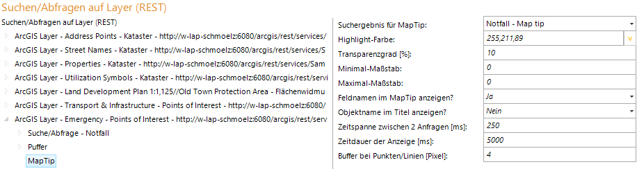 Konfiguration MapTip
