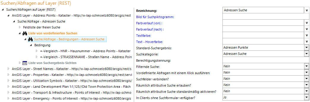 Konfiguration Suche/Abfrage - Bedingungen Konfiguration Suche/Abfrage - Bedingungen