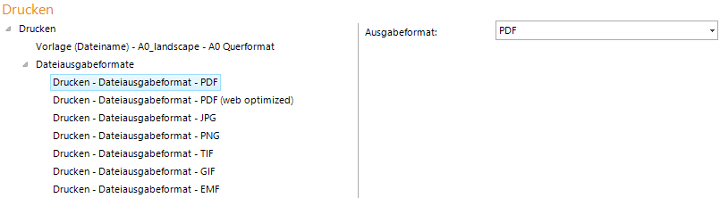 Konfiguration Dateiausgabeformate Konfiguration Dateiausgabeformate