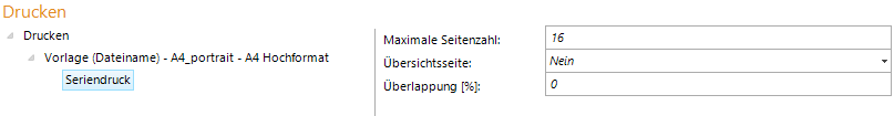 Seriendruck Konfiguration
