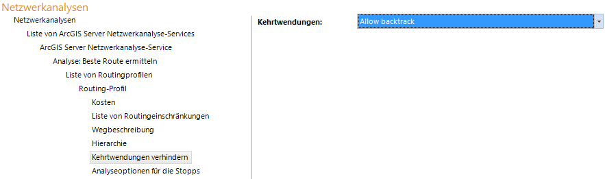 Konfiguration - Kehrtwendungen verhindern Konfiguration - Kehrtwendungen verhindern