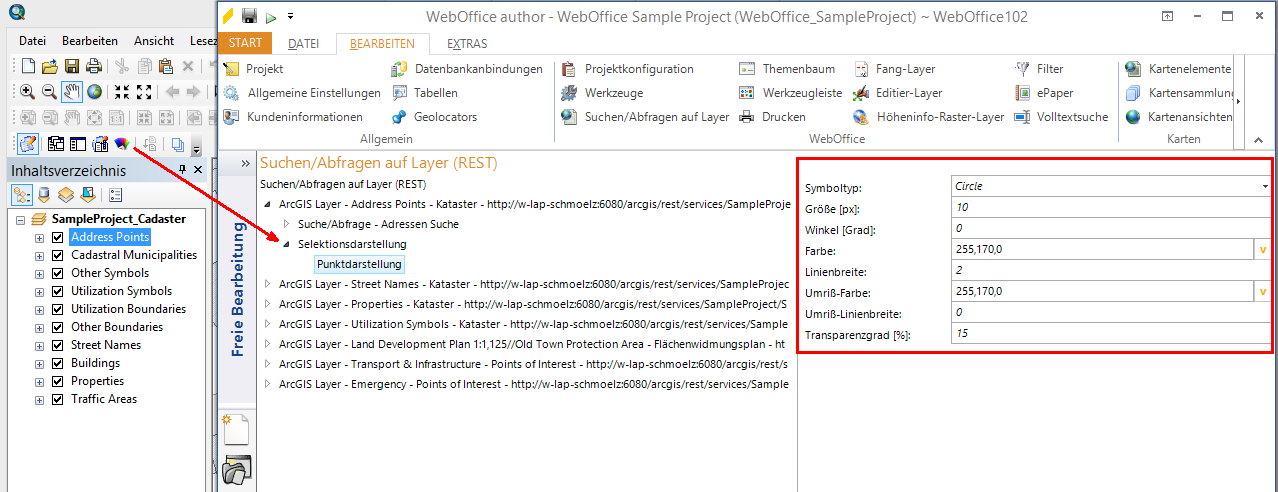 Übertragen der individuellen Selektionssymbologie in die WebOffice 10.4 SP2 Projektkonfiguration