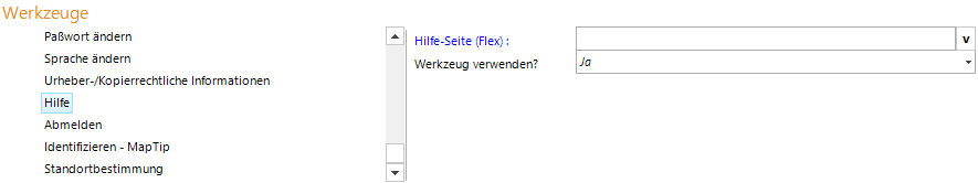 Hilfe Werkzeug Konfiguration Hilfe Werkzeug Konfiguration
