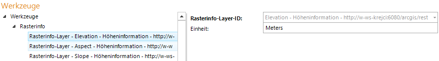 Konfiguration Rasterinfo-Layer Konfiguration Rasterinfo-Layer