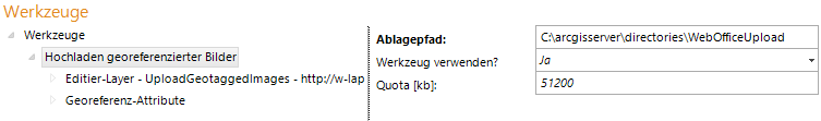 Konfiguration - Hochladen georeferenzierter Bilder