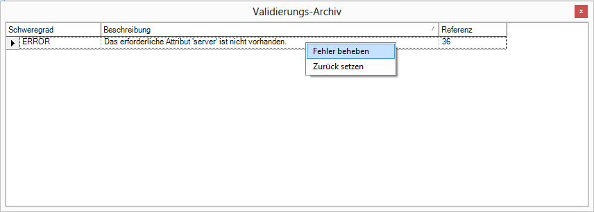 Validierungsfehler beheben