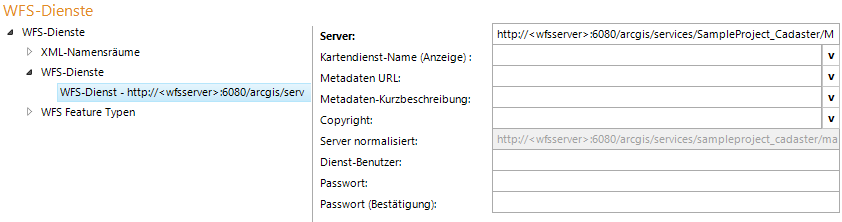 Konfiguration WFS Dienst 