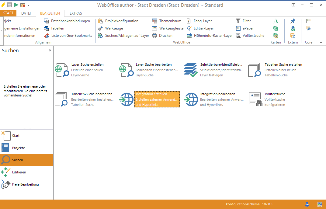 Start des Assistenten "Integration erstellen"