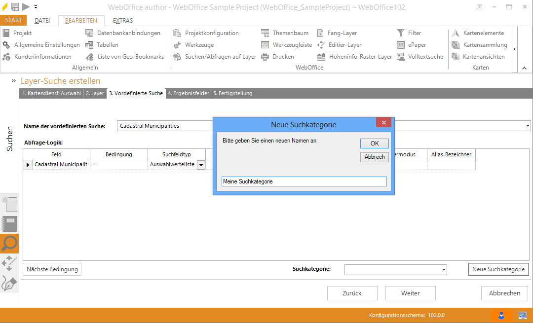 Assistent "Layer Suche erstellen" - Suchkategorie erstellen Assistent "Layer Suche erstellen" - Suchkategorie erstellen