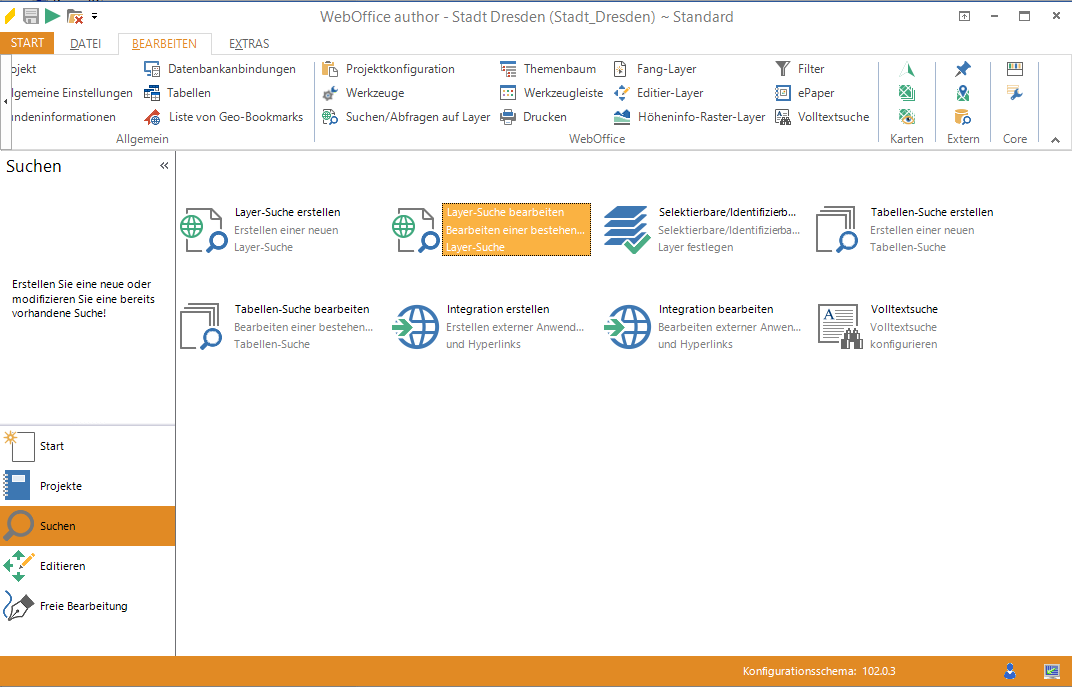 Ausführung des Assistenten "Layer-Suche bearbeiten" Ausführung des Assistenten "Layer-Suche bearbeiten"