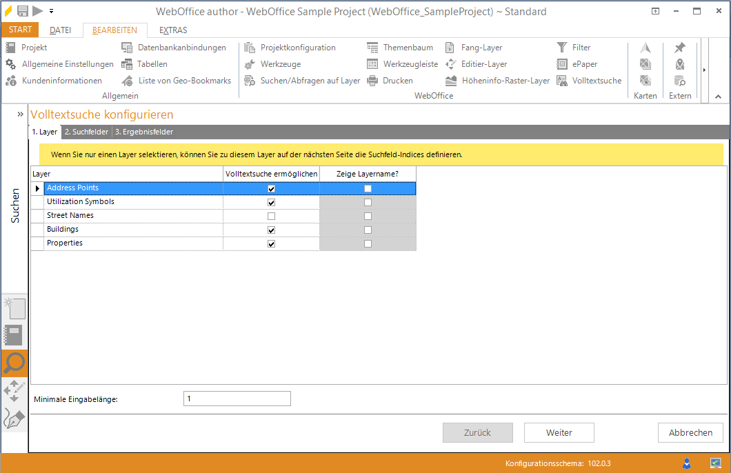 Assistent Volltextsuche - Layer