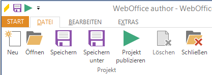 Speichern der Projektkonfiguration Speichern der Projektkonfiguration