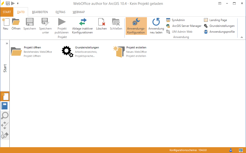Öffnen der Anwendungskonfiguration