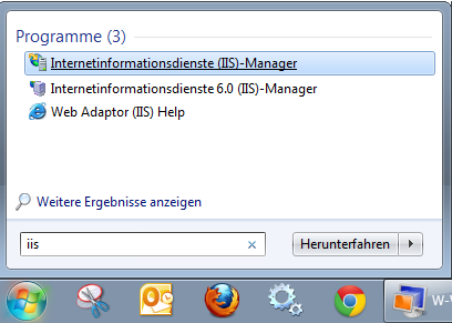 Öffnen des Internetinformationsdienste (IIS)-Manager