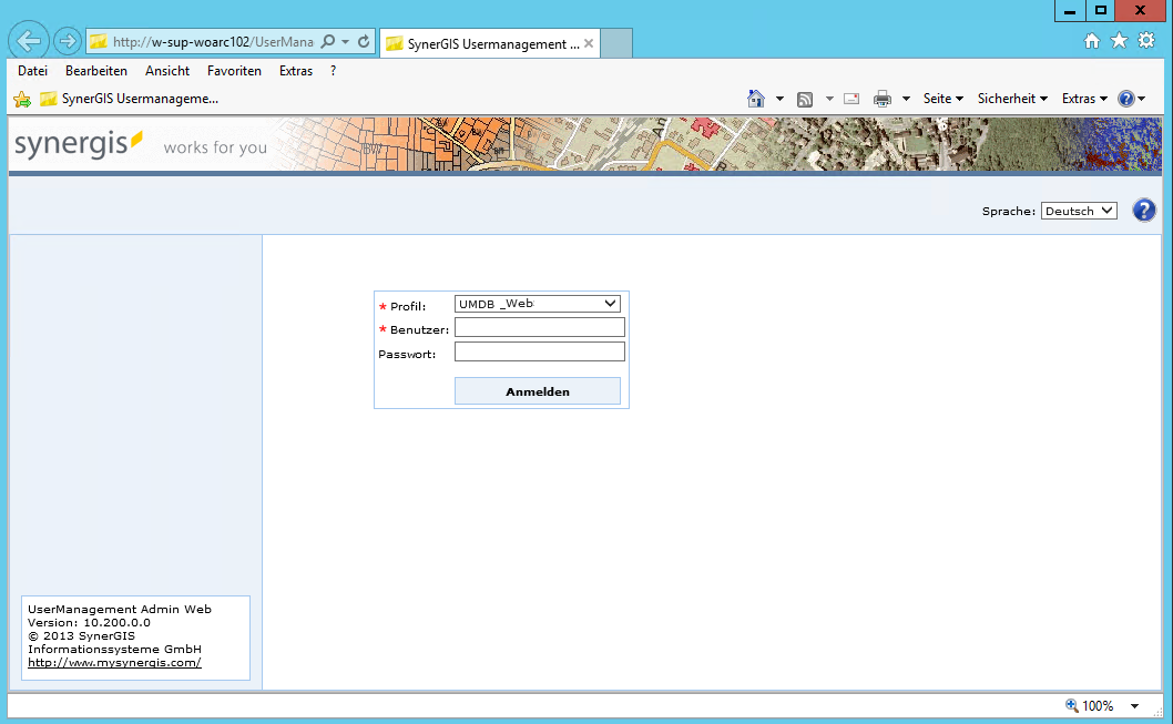 Start der UserManagementAdminWeb Anwendung