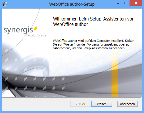 Installation von WebOffice author