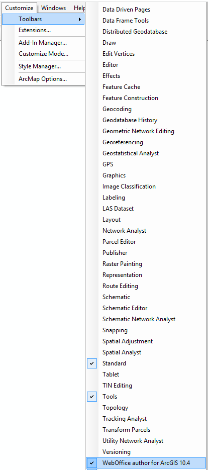 Einblenden der WebOffice author Werkzeugleiste