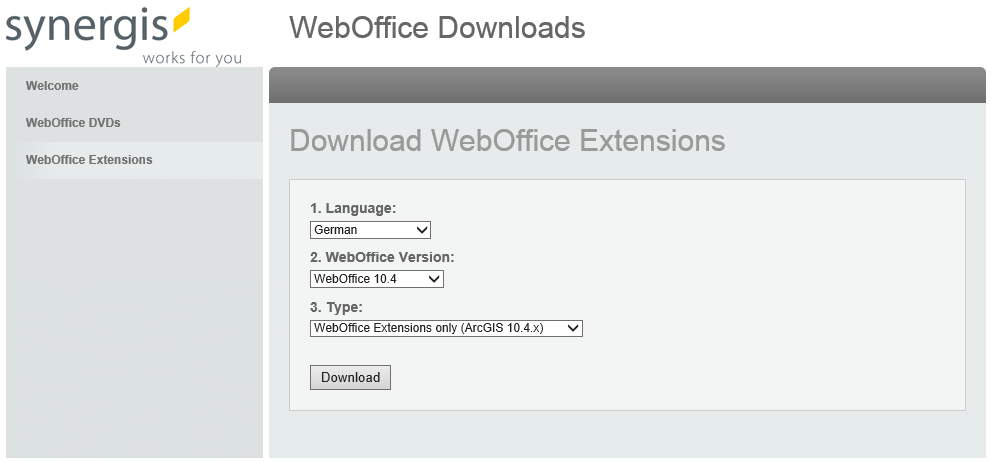 Download der entsprechenden Installationsdatei