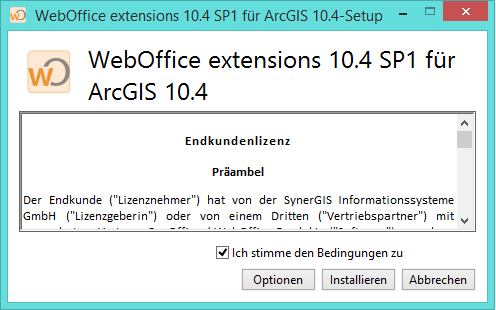 WebOffice extensions 10.4 Lizenzbedingungen