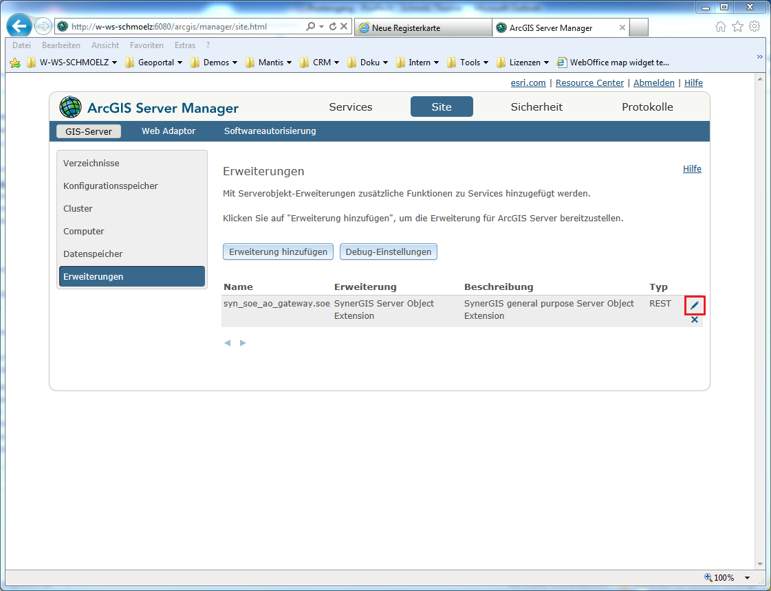 Editieren einer bereits vorhandenen SOE