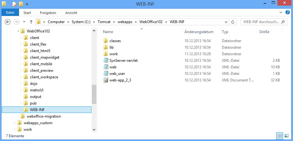 Verzeichnis WEB-INF Verzeichnis WEB-INF