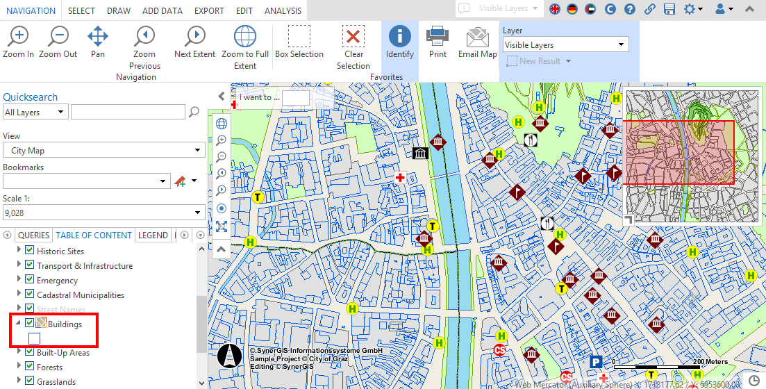 Example: Configured mapping within the WebOffice core client
