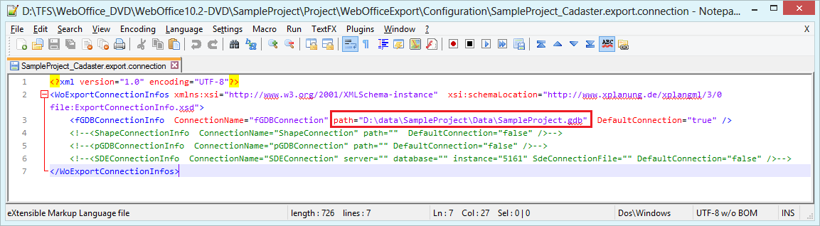 Adjust the connection files if necessary