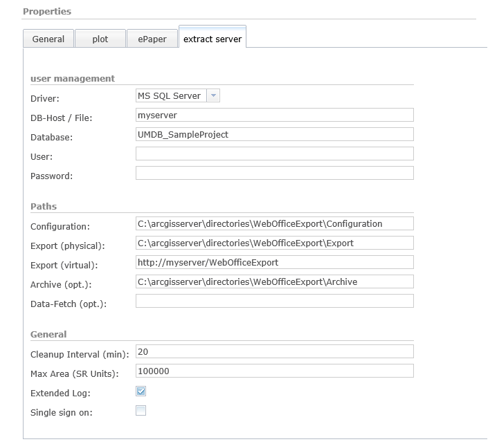SOE properties settings