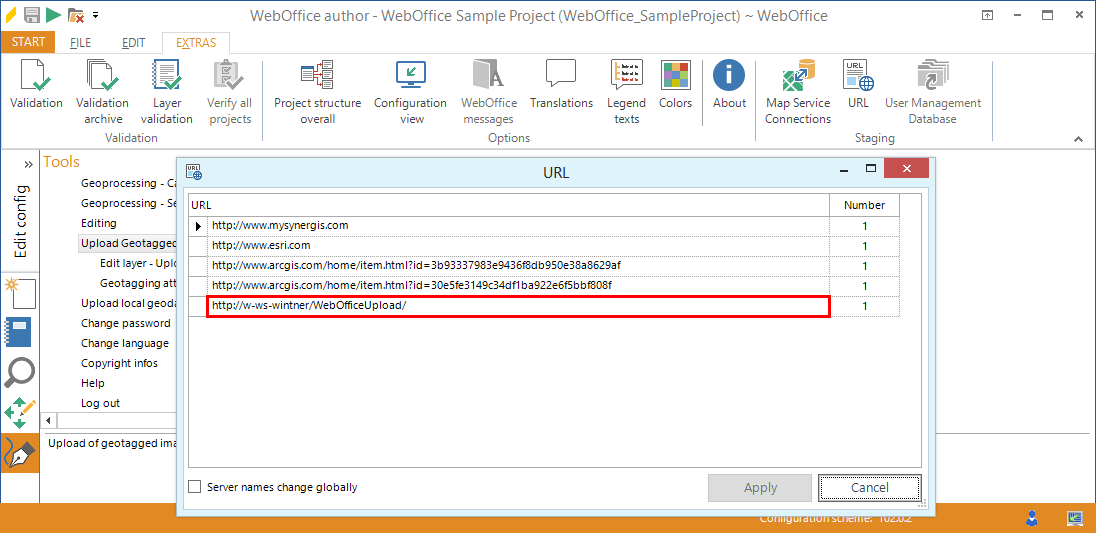 Check the WebOfficeUpload url in the WebOffice author