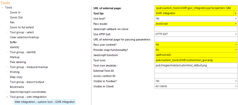 GWR integrator Web integration